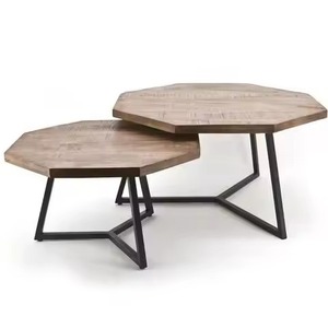 Juego de mesas de centro redondas de metal con patrón de malla plateada, estilo moderno, para espacios de descanso en oficinas. - Product Image 3