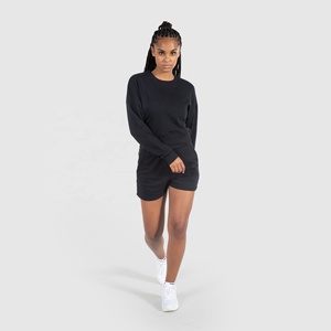 Women's Custom Screen Print Cotton Pullover Oversized Sweatshirt Drop Shoulder Winter Crop <b>Top</b> Crew Neck <b>Sweats</b> Women - Product Image 5