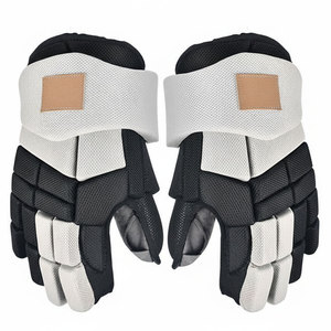 Gants de sécurité sportifs avec doublure respirante en polyester pour la protection des poignets lors des activités sportives, design noir et blanc, gants de hockey sur glace - Product Image 1