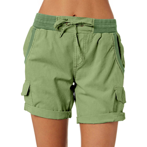 Nouvelle jupe cargo mini sexy d'été à taille haute avec poches à rabat et cordon de serrage pour femme, style streetwear, short cargo pour femme - Product Image 1