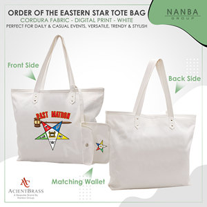 Bolso Tote de la Antigua Matrona de la Estrella Blanca del Este (OES) |   Bolsa de Mano Bordada con Cierre de Cremallera Impermeable Hecha a Medida - Product Image 2