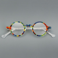 Lunettes rétro rondes en acétate, petites montures de prescription à monture complète