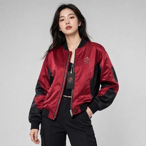 Premium <b>Women</b> Winter <b>Bomber</b> <b>Jacket</b> <b>Lightweight</b> Polyester/Nylon Fabric Ribbed Collar Cuffs Full Zip Front Windproof Comfortable - Product Image 1
