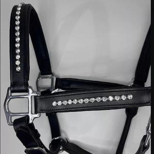 Cristaux d'équitation saisonniers légers de haute qualité luxueux cheval décoratif Western Designer cuir cheval licou et collier de tête - Product Image 2