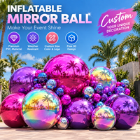 Ballon gonflable en PVC personnalisé de 30/40/50/60/80/100 cm, boule disco réfléchissante suspendue pour fête à domicile, festival, Noël