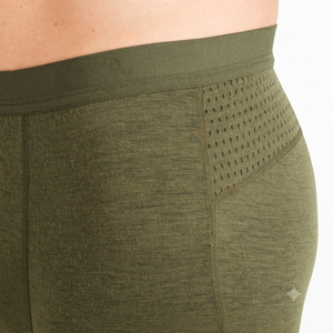 <b>Men's</b> Olive Green <b>Compression</b> Leggings Full Length Elastic Waist Solid Color Athletic <b>Tights</b> Spandex Nylon Material - Product Image 6