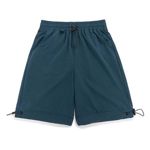 Shorts de plage gris uni pour homme, séchage rapide, taille à cordon, décontractés, en tissu polyester tissé - Product Image 5