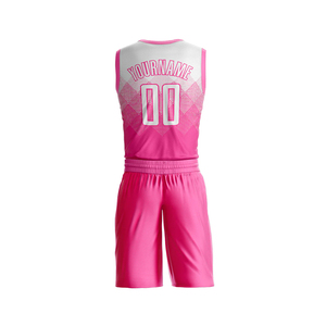 Ensemble de maillot de basket respirant unisexe rose, vêtements de sport, kit de basket par sublimation pour adultes - Product Image 3