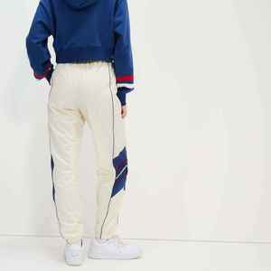 Survêtement pour femme en polyester bleu et blanc avec doublure, fermeture éclair sur toute la longueur, coupe décontractée, poches latérales, idéal pour le printemps - Product Image 4