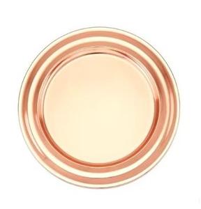 Assiette de présentation ronde en métal à bord festonné, design classique, finition polie, compatible lave-vaisselle, pour la mise en table de fête - Product Image 4
