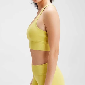 Soutien-gorge de sport dos nu à maintien élevé en Spandex/Nylon pour femme, avec décoration en cristal, personnalisable avec votre logo, élégant - Product Image 3