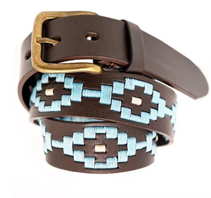 Ceinture Polo en Cuir Véritable avec Logo Personnalisé, Ceinture Gaucho Argentin Tressée à la Main pour Hommes, Fournisseur en Gros de Sacs et Étuis LPB-0089 - Product Image 3