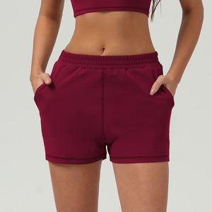 Womens Spring <b>Shorts</b> Solid Color High Waist Regular Cotton Side Pockets Comfortable Lightweight Design Casual Quick Dry - Product Image 3