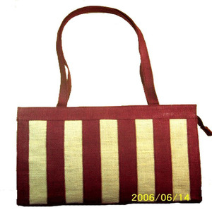 Geometric Jute Shopping <b>Bag</b> with Zipper Closure Hand Length Handle <b>Medium</b> <b>Size</b> Daily Use Lowellcraft Delhi - Product Image 5