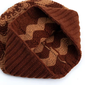 Unisex Hand Knitted Beanie Hat Geometric Pattern Acrylic <b>Winter</b> <b>Cap</b> Casual Wear for Adults - Product Image 6