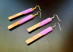 Elegant <b>Resin</b> & Wooden Drop Earrings Handmade Boho Chic Fashion Jewelry Accessory for Women and Girls Party - Product Image 6