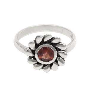 Top Selling 925 Sterling <b>Silver</b> Handmade Wedding Party <b>Ring</b> Studded With Round Cut Natural <b>Garnet</b> Gemstone Bohemian Jewelry - Product Image 1