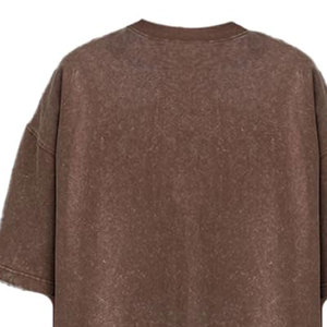 T-shirt en jersey de coton surdimensionné pour homme, col rond, manches courtes, style décontracté avec motif imprimé, respirant et confortable - Product Image 2