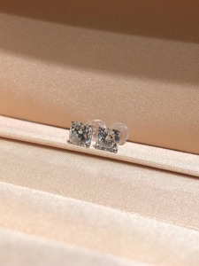 1.60ct Cushion Lab Grown Diamond Solitaire Stud <b>Earrings</b> 14K White Gold IGI Certified Wedding Minimalist Diamond Studs Jewelry - Product Image 5
