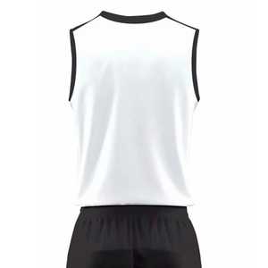 Uniforme de Baloncesto Unisex, Camiseta Blanca con Cuello en V, Pantalones Cortos Negros, 100% Poliéster, Transpirable, Corte Regular, Ropa para Todas las Temporadas - Product Image 6