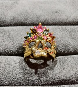 Bague en argent sterling 925 avec tourmaline rose, prix de gros REYES, bijoux fins plaqués or jaune 14 carats et rhodium, sur mesure - Product Image 4