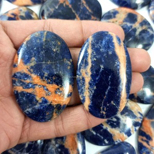 Cabochon de Sodalite Naturelle, Pierre Précieuse en Vrac à Dos Plat pour la Guérison et la Bijouterie - Product Image 2