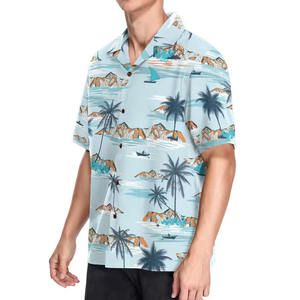 T-shirt Hawaïen Homme Haute Qualité Personnalisable (Logo/Designs) en Tissu Toile Écologique Respirant et Confortable – Meilleure Vente - Product Image 2