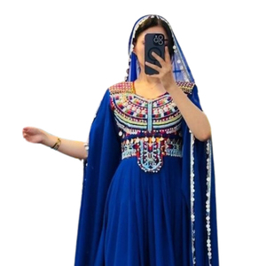 Afghan Kuchi Dress Handmade Pashtun Embroidered Lace Long Sleeves Women's Afghani Style Festival <b>Wedding</b> Afghan Kuchi Dress - Product Image 3