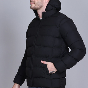 OEM Custom <b>Men</b> Plus Size <b>Winter</b> Quilted <b>Jacket</b> <b>Waterproof</b> Windbreaker Zipper Hoodie Embroidered Casual Snow Wear puffer hiking - Product Image 2