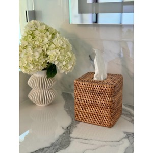 Caja de pañuelos decorativa de estilo tropical, tejida con hierba marina, para escritorio de oficina, cubierta de caja de pañuelos de ratán ecológica de primera calidad - Product Image 2