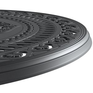 Il Set da pranzo da 3 pezzi in alluminio pressofuso per tutte le stagioni comprende 2 sedie girevoli e 39.37 tavolo rotondo con struttura nera - Product Image 6