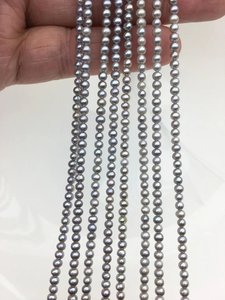 Perlas de Agua Dulce Grises AAA de 2.5-3mm, Perlas Sueltas Tipo Semilla de Patata, Perlas Pequeñas para Collar, Joyería, Regalo de San Valentín, Venta al Por Mayor - Product Image 4
