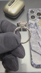 Anillo Clásico de Diamantes en Oro Blanco de 14K, Elegante y Sencillo, para Compromiso, Boda, Uso Diario, Idea de Regalo - Product Image 5