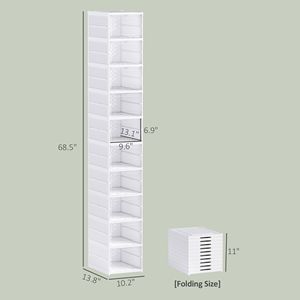 Set di 10 Scatole per Scarpe in Plastica PET Flessibili e Impilabili con Sportello Trasparente, Senza Necessità di Montaggio, Design Pieghevole, Misura 10, Bianco - Product Image 3