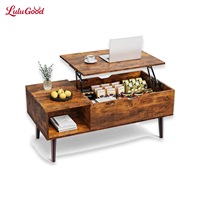 Table basse moderne minimaliste à hauteur réglable pour salon, chambre et bureau, en métal et bois, vente directe usine