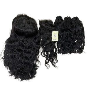 Perruques en cheveux humains vietnamiens naturels noirs alignés sur les cuticules, personnalisées, ondulées, en gros, perruques en dentelle suisse droite 5x5 HD - Product Image 1