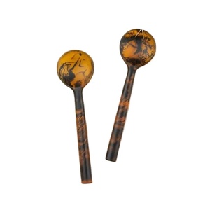 Art populaire indien Écologique Fabriqué à la main Salade Serveur Cuillère Ensemble Ange Style Animal Sculpture Motif Résine Artisanat - Product Image 1