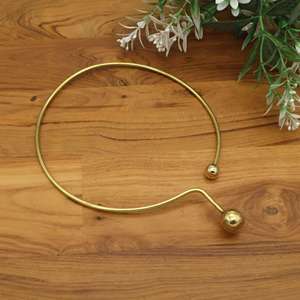 Minimalist Gold Ball Choker <b>Necklace</b> for Women – Geometric Open Collar <b>Statement</b> Jewelry - Product Image 4