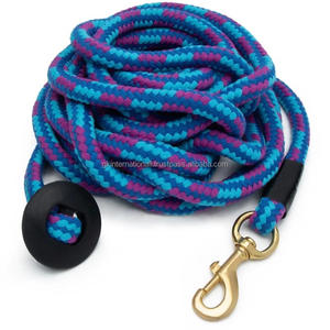 Handcrafted New Arrival Poly cotton Horse Lead rope custom sizes bulk order with solid brass <b>snap</b> <b>hook</b> horse lead rope - Product Image 2