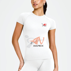 Haut de yoga léger et à séchage rapide pour le printemps, coupe ajustée, manches courtes, idéal pour la course et le fitness - Product Image 5