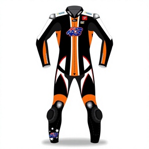 ชุดแข่งรถมอเตอร์ไซค์ Jack Miller MotoCP หนังวัว/หนังจิงโจ้ สำหรับขี่มอเตอร์ไซค์/จั๊มสูทขี่มอเตอร์ไซค์/ชุดหนังมาตรฐาน CE ระดับ 2 - Product Image 1