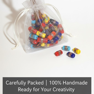 EXCEL EXPORTS Cuentas Sueltas de Vidrio Multicolor en Forma de Barril de 8 Pulgadas (12x22mm) |   Cuentas Decorativas Hechas a Mano para Diseños de Manualidades - Product Image 5