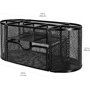 Organisateur de bureau en maille noire basique 9,25 x 4,53 x 3,94 pouces, élégant pour bureau et tiroirs - Product Image 2