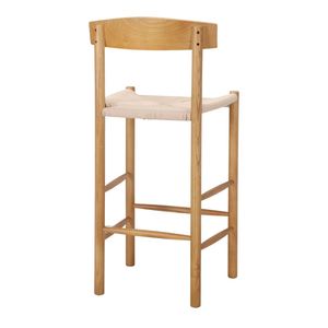 Chaise de bar minimaliste en teck massif, tabouret haut pour îlot de cuisine, mobilier moderne pour café et restaurant, vente en gros, exportation - Product Image 4