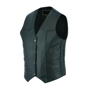 Best Stylish V Neck Casual Winter Vest Comfortable Waterproof Cowhide Leather with Button Decoration <b>Canvas</b> - Product Image 6