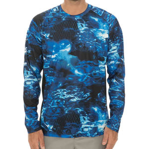 Chemise de pêche respirante pour homme à manches longues en Spandex/Polyester, séchage rapide, UPF 50+, pull-over uni/à motifs/à carreaux - Product Image 1