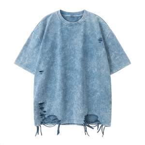 T-shirt surdimensionné vintage SPINE CRAFT en coton épais 100 %, coupe décontractée, délavage acide, noir, longueur longue, tricot léger en bambou, grande taille - Product Image 4