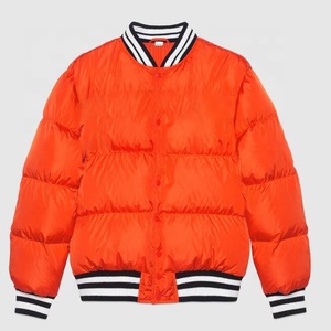 Manteau d'hiver en duvet pour hommes de haute qualité en gros vestes bouffantes impression personnalisée orange mode hommes veste bouffante à bulles - Product Image 2
