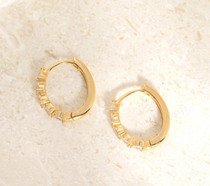 Best Selling 925 <b>Silver</b> Gold Plated 2x4mm Pear Shape CZ Diamond Classic Prong Setting <b>Hoop</b> Earring For Women's Wedding Jewelry - Product Image 5