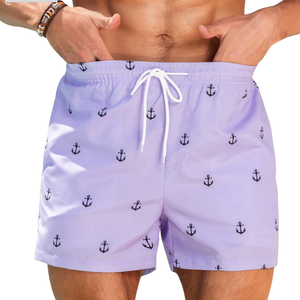<b>Men</b> Woven Printed <b>Swim</b> <b>Shorts</b> Quick Dry Breathable Elastic Waist Drawstring Casual Fit Summer Water Sports Holiday - Product Image 1